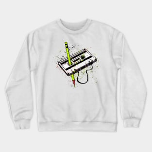 rewind cassette tape splash art style Crewneck Sweatshirt